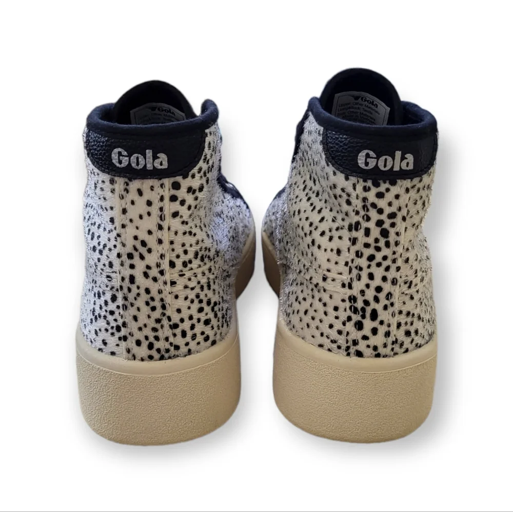 Gola Classics Baseline High Safari Pure Sneakers in Black Cheetah Size 5